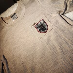 Chanel Beige 3/4 Sleeve Dress with Plaid Accent